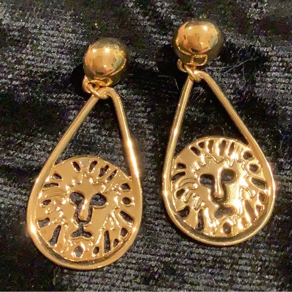 Vintage Anne Klein lion earrings